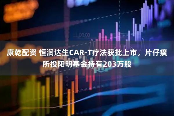 康乾配资 恒润达生CAR-T疗法获批上市，片仔癀所投阳明基金持有203万股