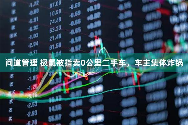 问道管理 极氪被指卖0公里二手车，车主集体炸锅